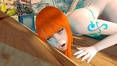 Nami Relieving Stress At The Beach - 3d Animation By Virtualheaven