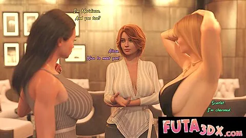 3dx - Big Dicked Futa Babes Fucking Hard In The Reading Room