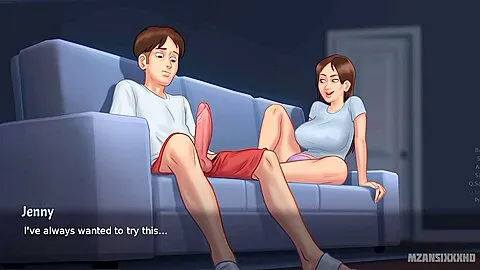 Jenny Gives Her Boyfriend A Foot Job Live On A Cam Show (summertime Saga Gameplay) - Car Toon