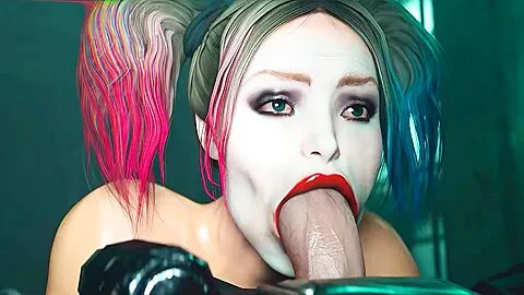 Sucks And Fucks Batman - Car Toon And Harley Quinn