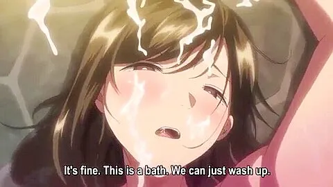 She has it sandwiched between her breasts and gives a titjob, then gets bukkake'd and creampied.