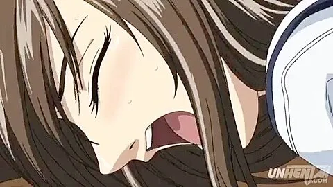 She gets fingered from behind and squirts in the toilet, then gets a handjob, a blowjob and bukkake.