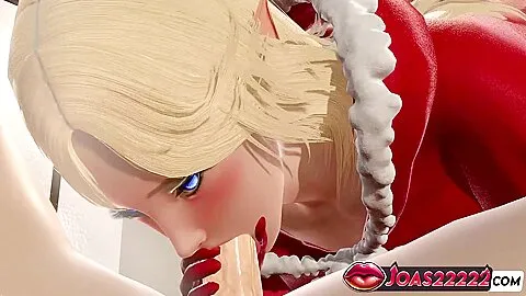 Car Toon In Christmas Elf Making Hottes Blowjob For Big Dick On A Bed 3d Animation Porn