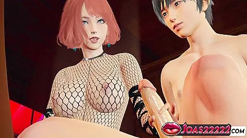 Car Toon - Redhead Haylee Wears A Bdsm Fishnet Bodysuit At The Club In 3d Animation - Handjob Near, Big Dick Stroking, Sloppy Blowjob
