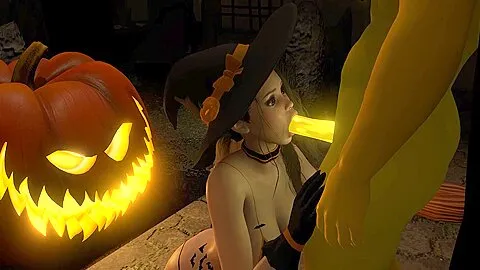 Sexy Witch Fucks The Pumpkin King On Halloween