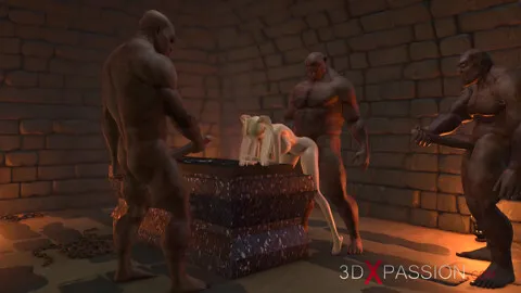 Cruel Orcs Fuck Eighteen Sweet Teen 18+ Girl In Darkness Dungeon