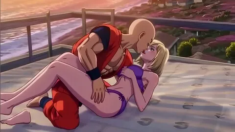 Android 18 & Krillin Beach House Passion - Romantic 3d Anime